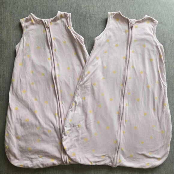 Set Of 2 Organic Cotton Kiabi Sleep Sacks 0-6 Months Pink With Oranges - Picture 1 of 5
